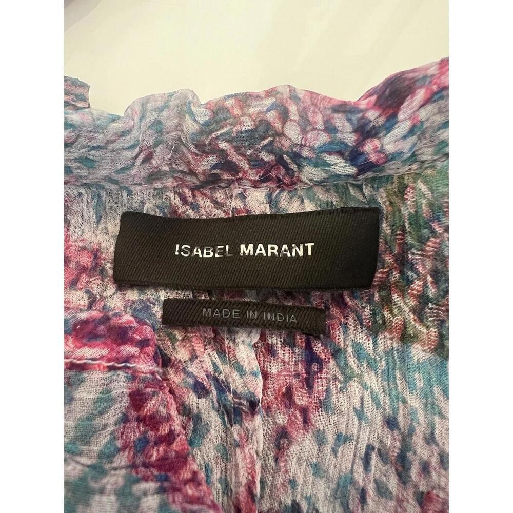 $1490 Isabel Marant Silk Ruffle Mini Aqua Dress Size 38(6) - Picture 7 of 11